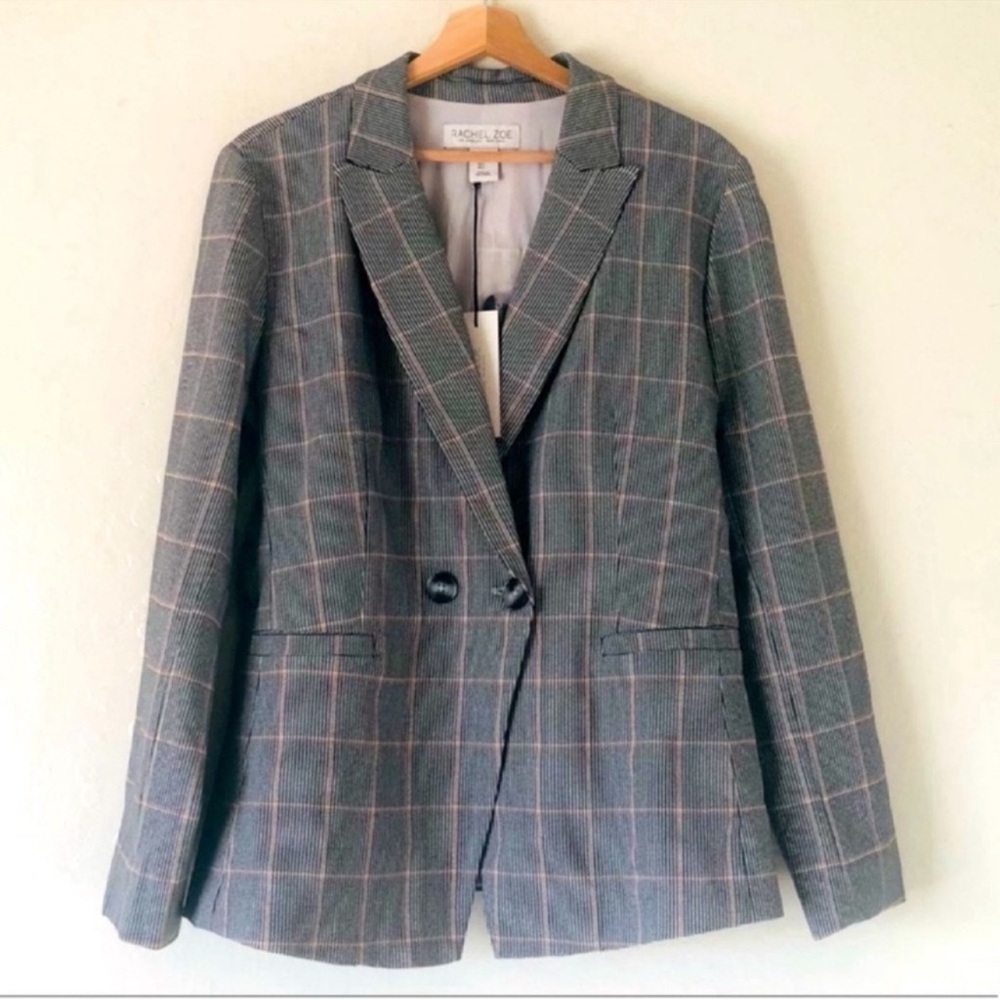 RACHEL ZOE Glen Plaid Double Button Jacket / Blazer 
Size Large